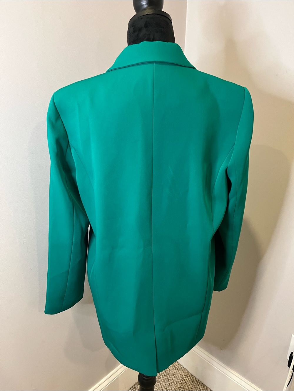 Meshki Double-Breasted Oversize Emerald Green Women's Blazer- extra large - Picture 4 of 8